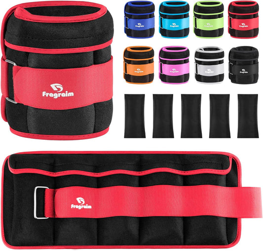 Adjustable Ankle Weights [1-3/4/5/6/8/10/12/15/20 LBS Pair with Removable Weight]