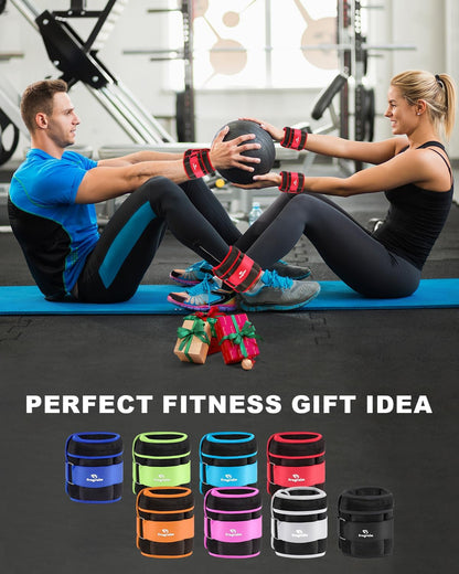 Adjustable Ankle Weights [1-3/4/5/6/8/10/12/15/20 LBS Pair with Removable Weight]